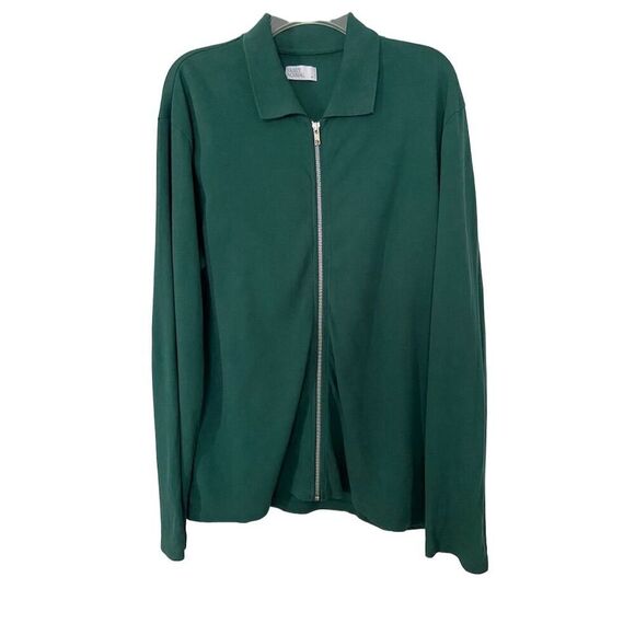 Fairly Normal Men's Green Zip-Up Polo Shirt Jacket Size M Casual​ - Picture 1 of 8